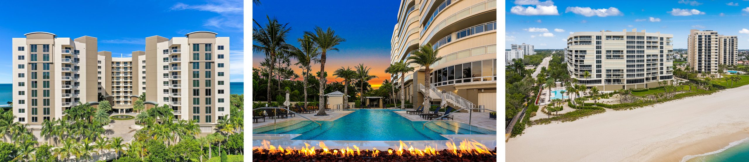 Exterior collage of The Beach Tower at Moraya in Naples, Florida